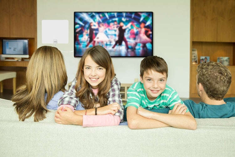 Ultra-thin Indoor HD Digital TV Antenna with 50 Miles Long Range Amplifier(White)