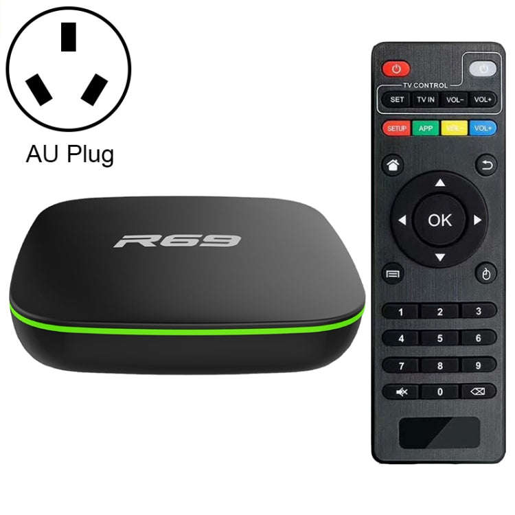 R69 1080P HD Smart TV BOX Android 4.4 Media Player with Remote Control, Quad Core Allwinner H3, R...