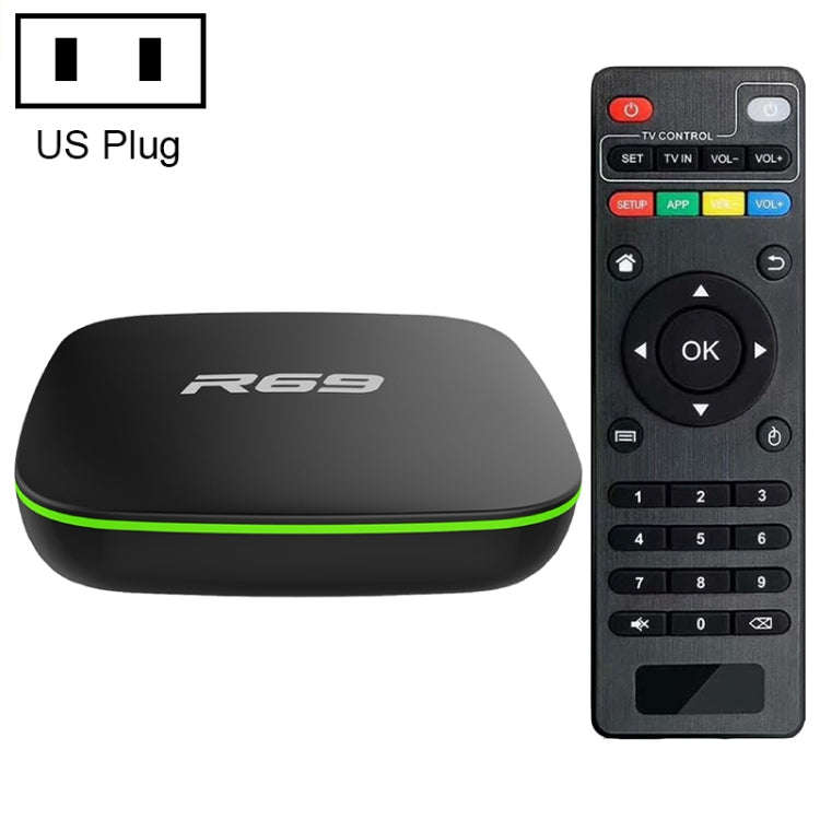 R69 1080P HD Smart TV BOX Android 4.4 Media Player with Remote Control, Quad Core Allwinner H3, R...