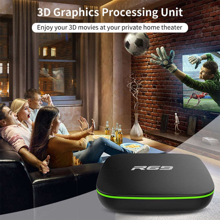 R69 1080P HD Smart TV BOX Android 4.4 Media Player with Remote Control, Quad Core Allwinner H3, R...