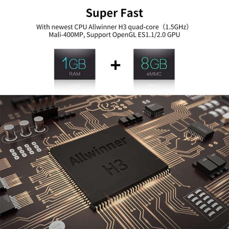 R69 1080P HD Smart TV BOX Android 4.4 Media Player with Remote Control, Quad Core Allwinner H3, R...