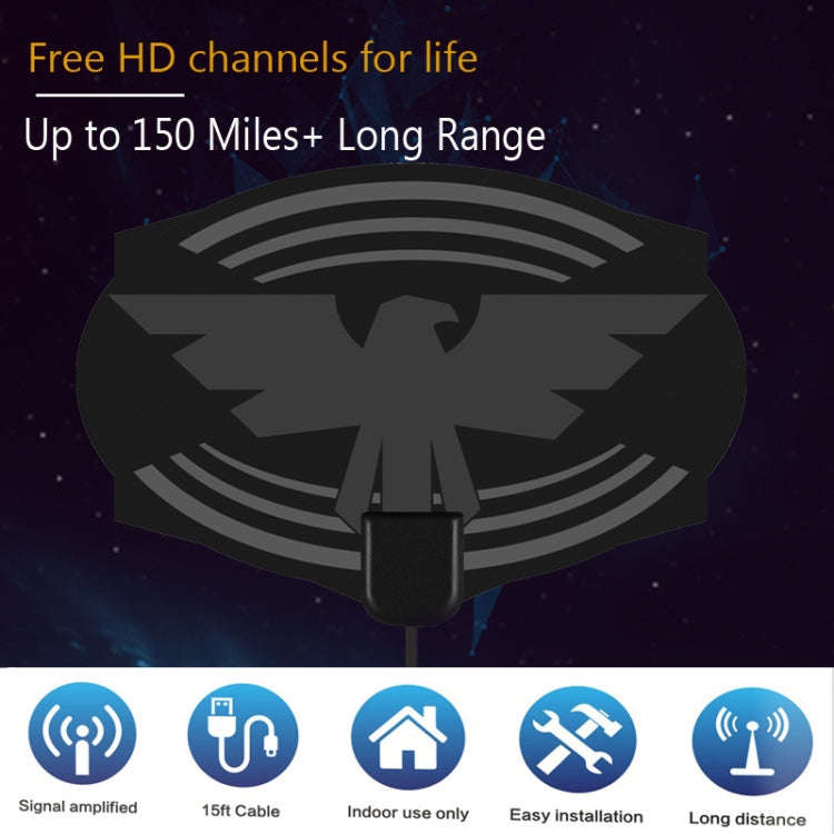 MYC-HDTV049 25dB 4K HDTV Antenna, Reception Range: 150 Miles