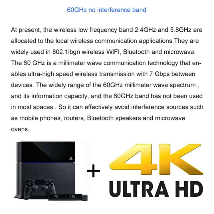 Measy W2H 60GHz 1080P Ultra HD Wireless Transmission Kit, Transmission Distance: 30m, EU Plug