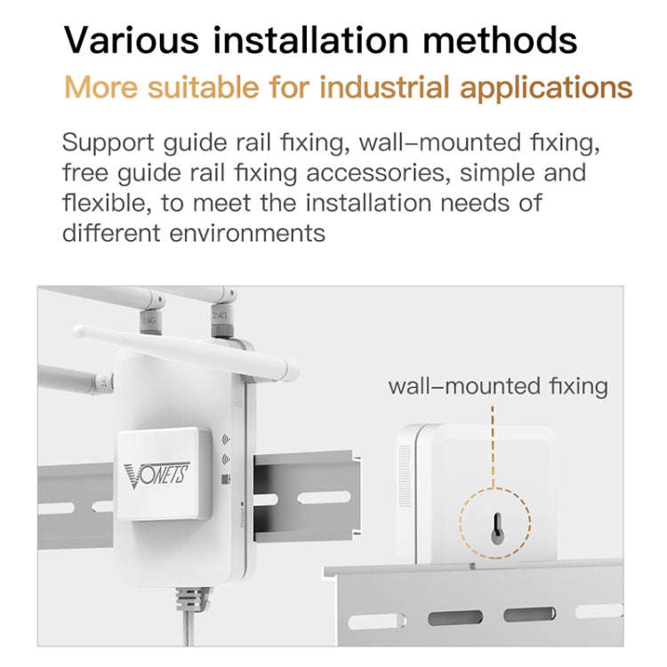 VONETS VAR600-H 600Mbps Wireless Bridge WiFi Repeater, With Power Adapter + DC Adapter Set