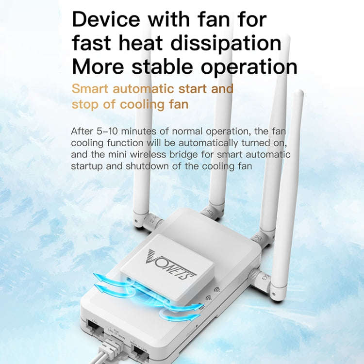 VONETS VAR1200-H 1200Mbps Wireless Bridge External Antenna Dual-Band WiFi Repeater, With DC Adapt...