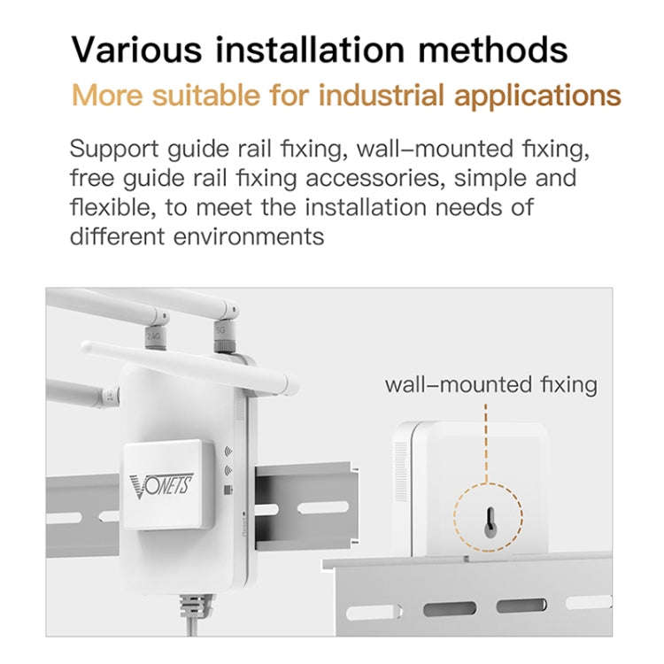 VONETS VAR1200-H 1200Mbps Wireless Bridge External Antenna Dual-Band WiFi Repeater, With DC Adapt...