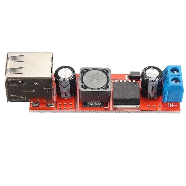 LDTR-WG0257 Dual USB 9V/12V/24V/36V to 5V Converter DC-DC 3A Step Down Power Module (Red)