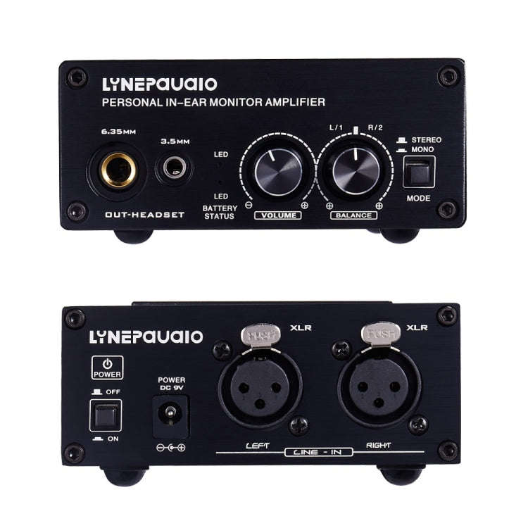 LINEPAUDIO B982 Power Amplifier Instrument Drummer Earphone Monitor Signal Amplifier, Dual XLR In...