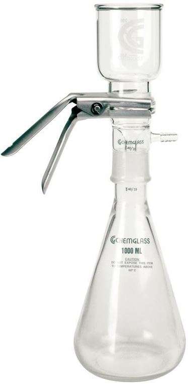 CHEMGLASS CG-1424-06 Filtering Flask Cap for Vacuum Filtration - 47mm Membranes, 40/35 Joint
