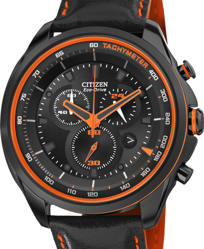 Authentic CITIZEN Eco-Drive WDR 3.0 Black Chronograph Mens Watch