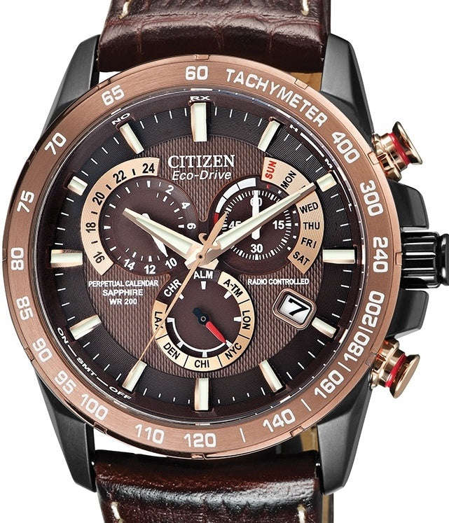 Authentic CITIZEN Eco Drive Perpetual Calendar Atomic Timekeeping Mens Watch