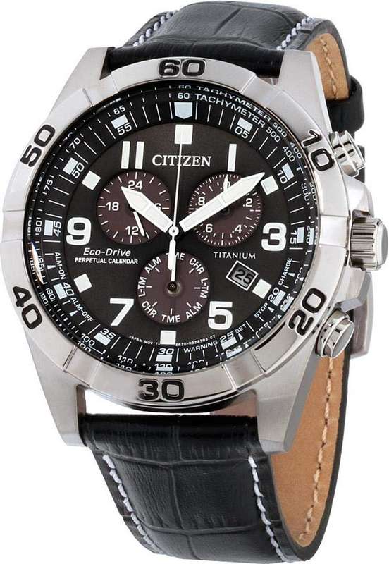 Authentic CITIZEN Eco-Drive Titanium Perpetual Calendar Chronograph Mens Watch