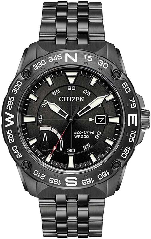 Authentic CITIZEN Eco-Drive PRT Gunmetal Stainless Steel Mens Watch