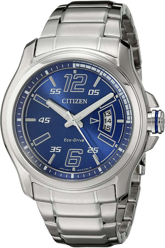 Authentic CITIZEN Eco-Drive Stainless Steel Blue Dial Mens Watch