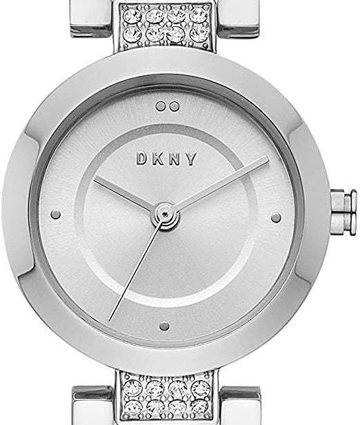 Authentic DKNY City Link Crystal Accented Stainless Steel Ladies Watch