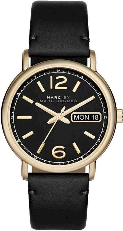Authentic MARC JACOBS Fergus Black Leather Ladies Watch