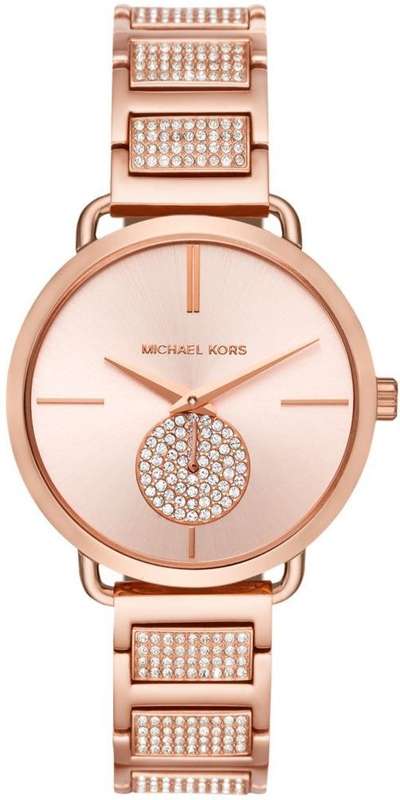 Authentic MICHAEL KORS Portia Crystal Pave Rose Gold Ladies Watch