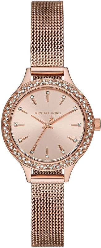 Authentic MICHAEL KORS Runway Crystal Accented Rose Gold Ladies Watch