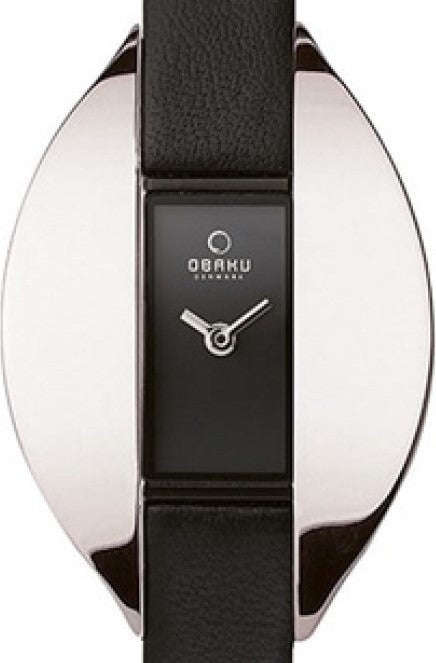 Authentic OBAKU Denmark Black Leather Ladies Watch