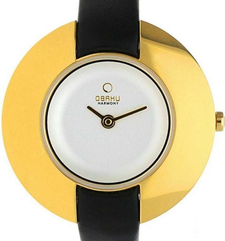 Authentic OBAKU Denmark Black Leather Ladies Watch