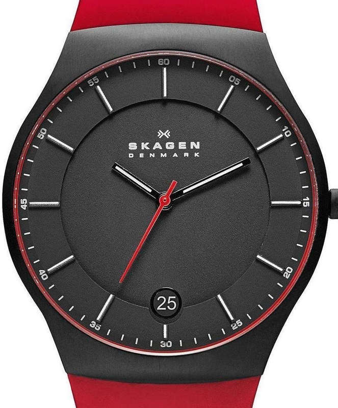 Authentic SKAGEN Denmark Classic Ultra Slim Black Leather Mens Watch