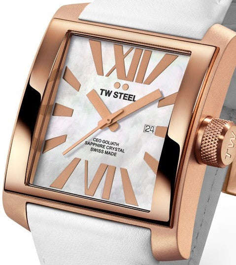 Authentic TW STEEL CEO Goliath Rose Gold Mother Of Pearl Ladies Watch