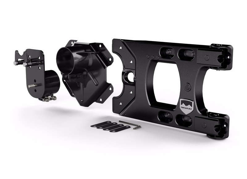 TeraFlex JK HD Aluminium hinged tyre carrier with adjustable spare tyre mount