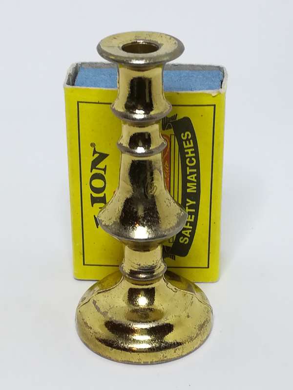 VTG Brass Candle Holder Made In England 756203 - Miniature
