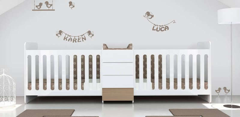 Convertible twin cots - Standard Twin Cots (Total Length 2900 mm)