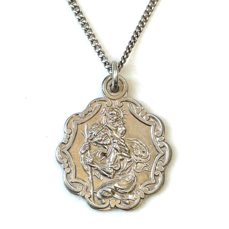 Silver St Christopher Pendant on Chain