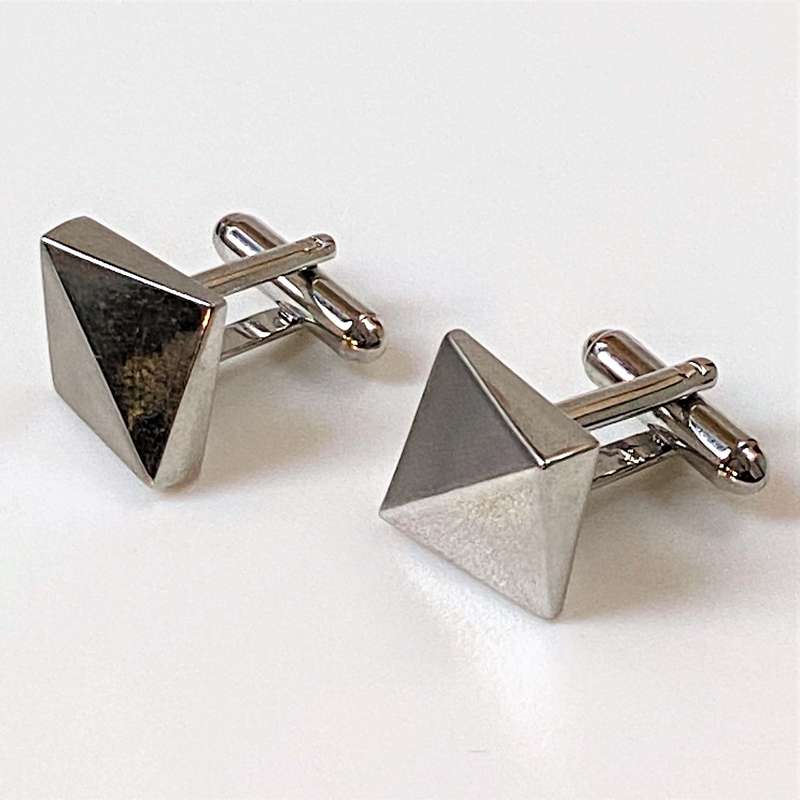 Modern White Metal Cufflinks