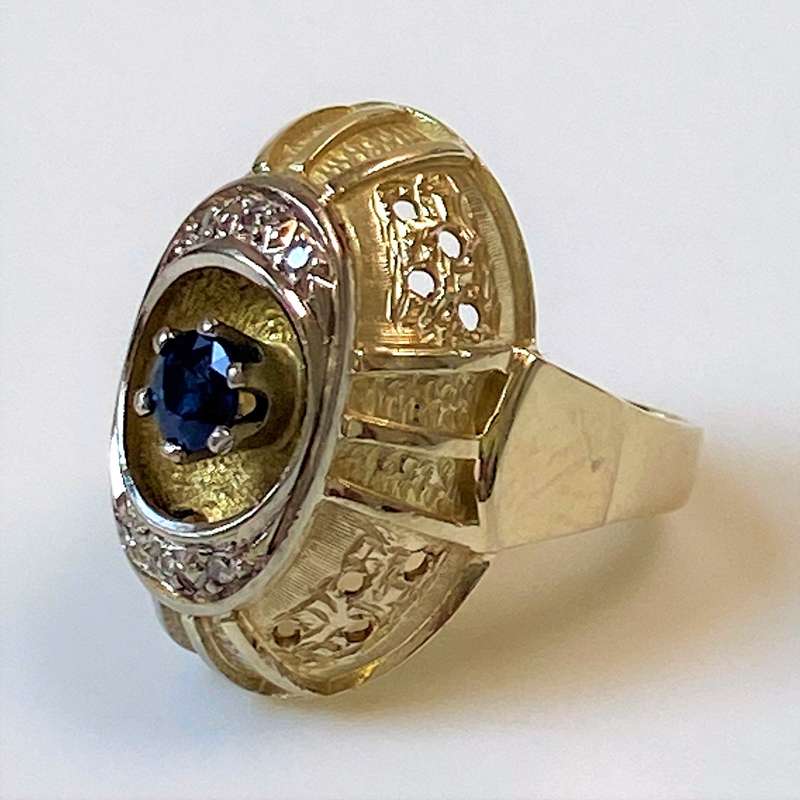 14ct Gold, Sapphire and Diamond Dress Ring