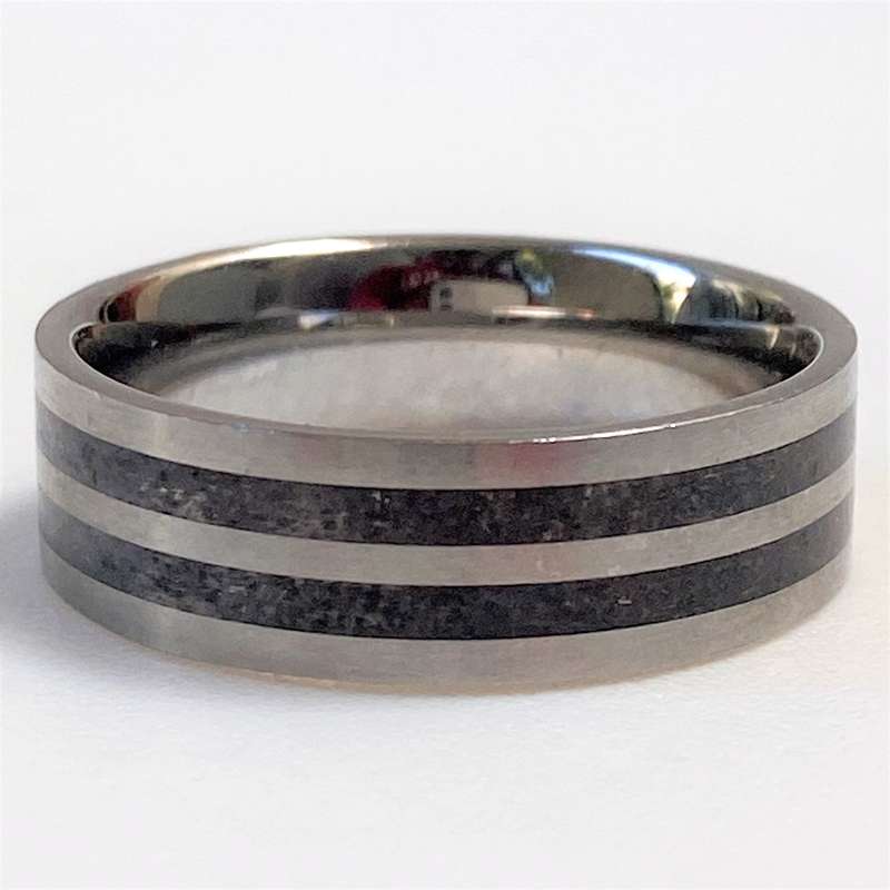 Stainless Steel Mens Ring with Stripes