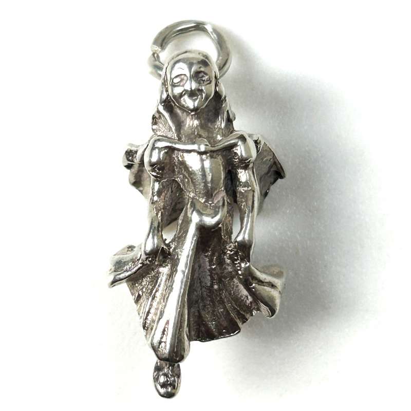 Miniature Silver Dancing Lady Charm Pendant