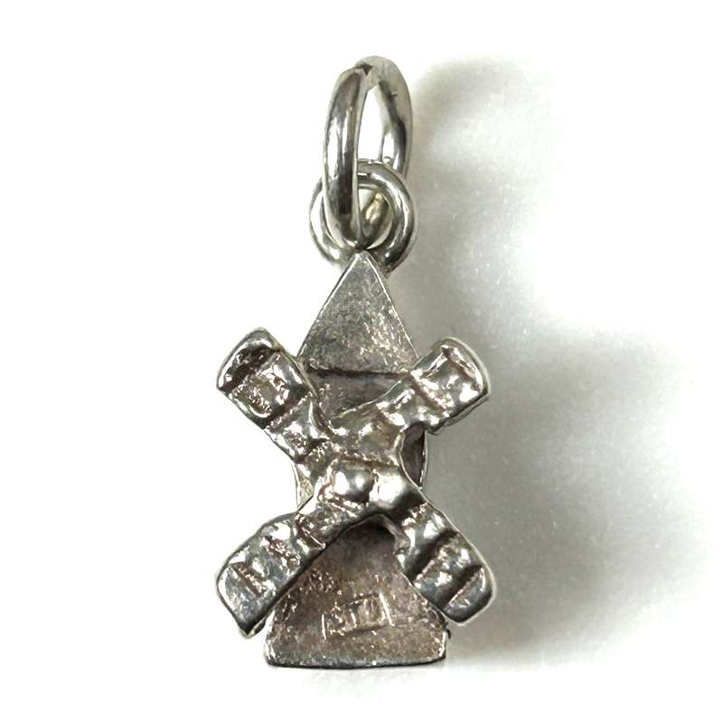 Miniature Silver Windmill Charm Pendant