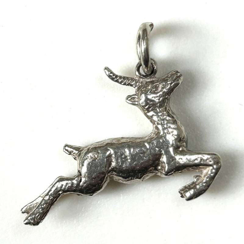 Miniature Silver Springbok Charm Pendant