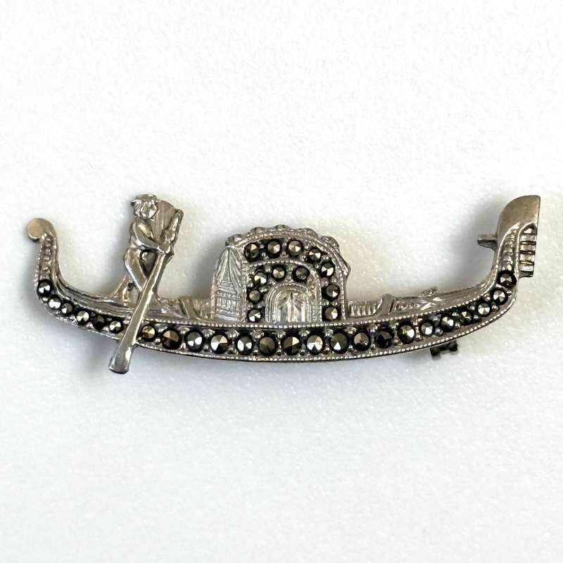Vintage Silver Gondola Brooch