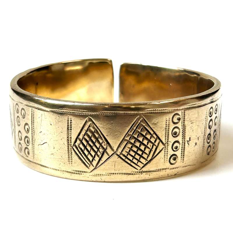 Heavy Vintage Brass Bangle Bracelet
