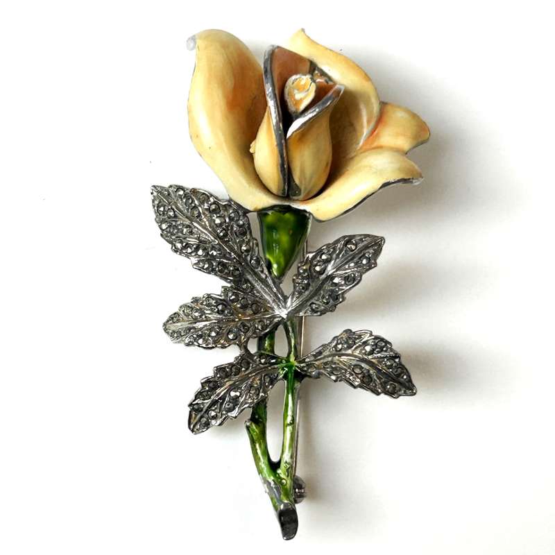 Large Vintage Rose Brooch