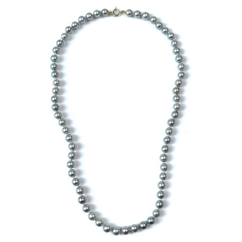 Vintage 9ct Gold and Grey Pearl Necklace