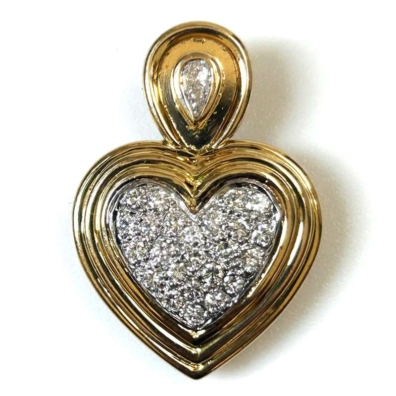 18ct Gold and Diamond Heart Enhancer Pendant