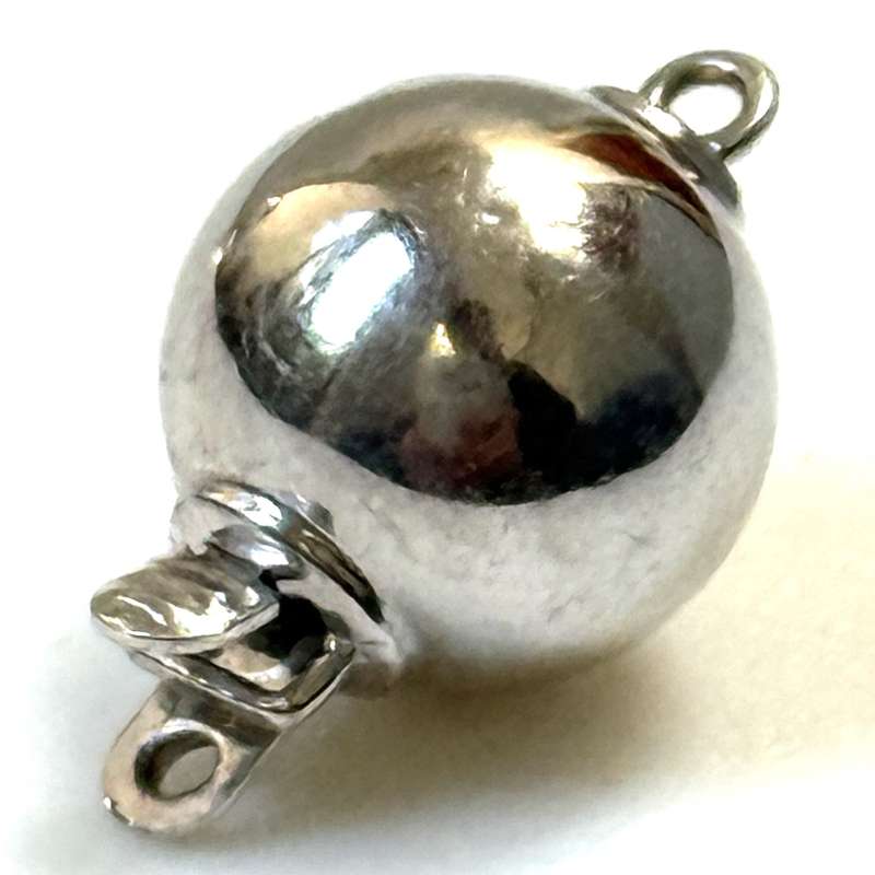 9ct White Gold Ball Clasp