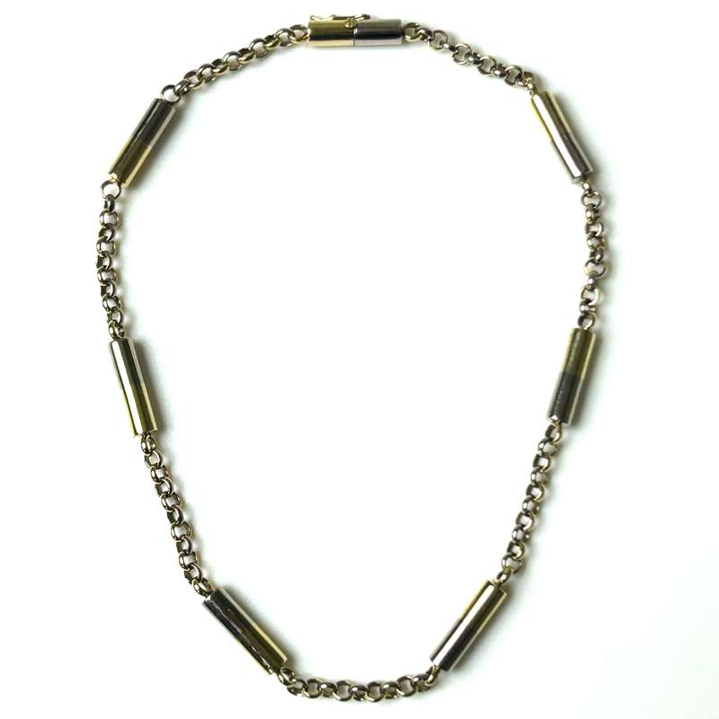15ct White Gold and Yellow Gold Two-Tone Necklace
