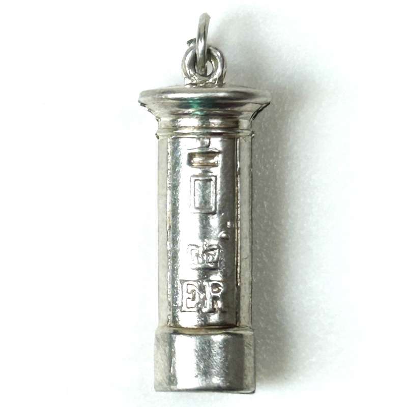 Miniature Silver British Royal Mailbox Charm Pendant