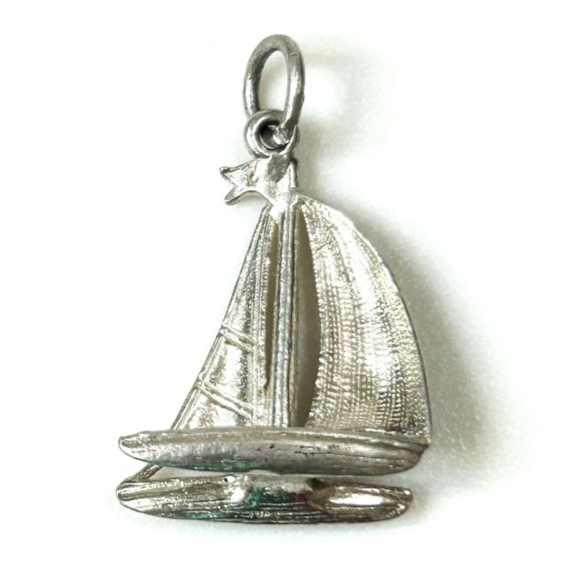 Miniature Silver Sailing Boat Charm Pendant