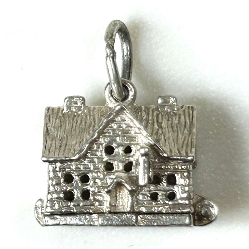 Miniature Silver Cottage Charm Pendant