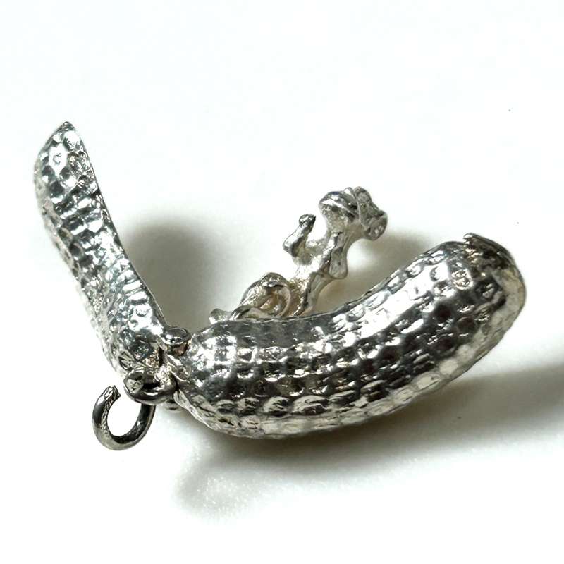 Miniature Silver Monkey Nut Charm Pendant
