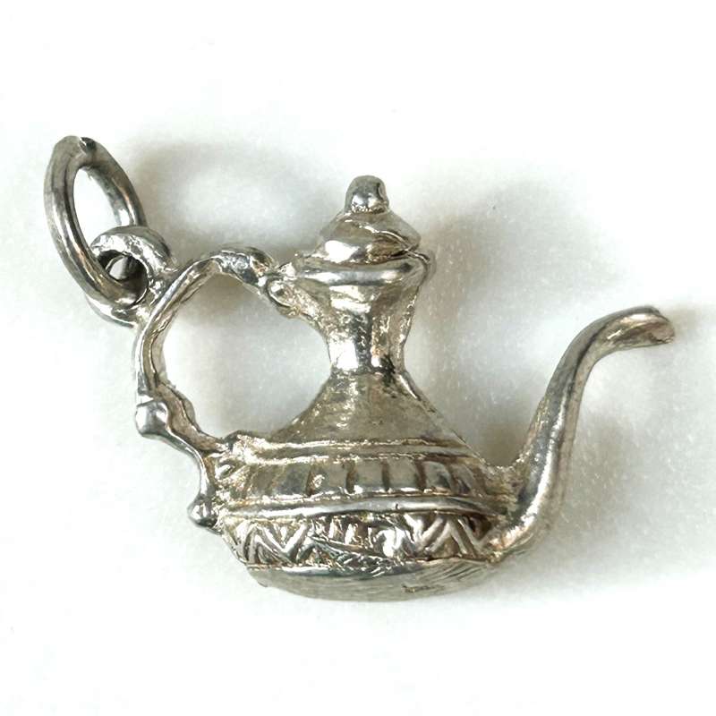 Miniature Silver Coffee Pot Charm Pendant