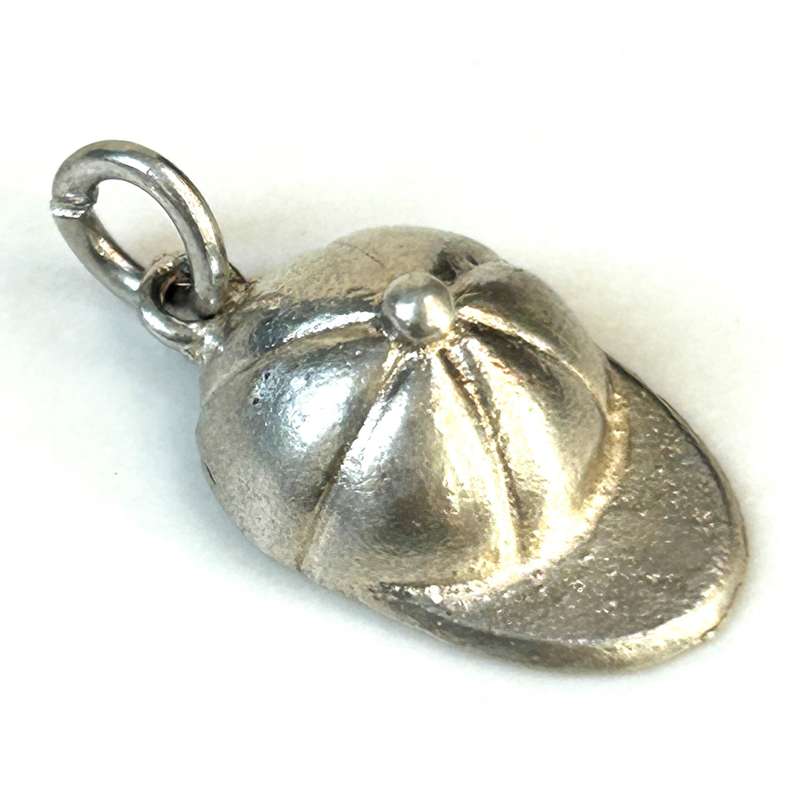 Miniature Silver Jocky Cap Charm Pendant&nbsp;