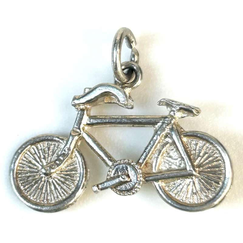 Miniature Silver Bicycle Charm Pendant